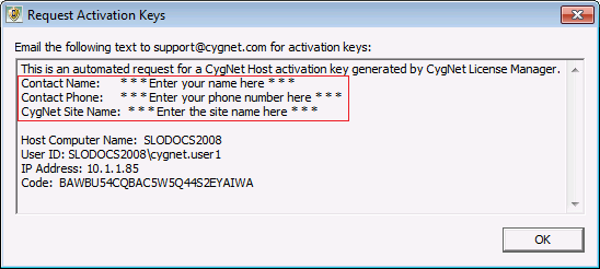 Request Activation Keys